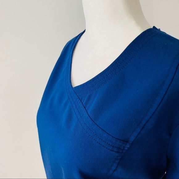 Healing Hands Blue Plus Size Scrub Top 3X - Picture 4 of 8